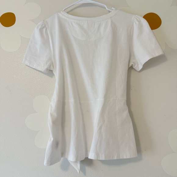 Anthropologie Maeve White Belted Dakota Short Sleeve Top - Picture 6 of 10